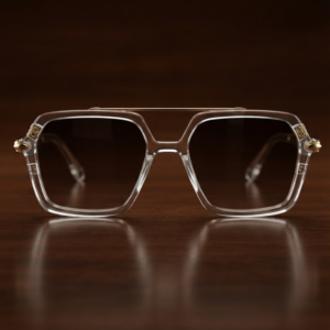 Square frame aviator eyeglasses (gradient grey)