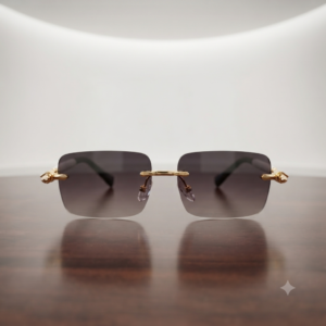 Rimless tint black eyeglass