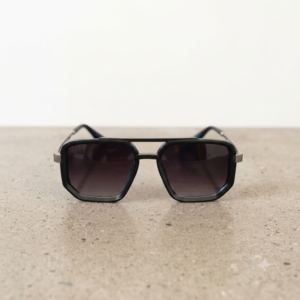Geomatric angular frame eyeglasses (matte black)