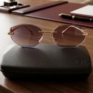 Rimless oval-shaped eyewear (purple-gradient)